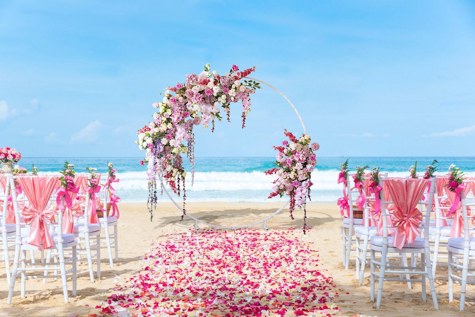 sunset beach wedding decorations1