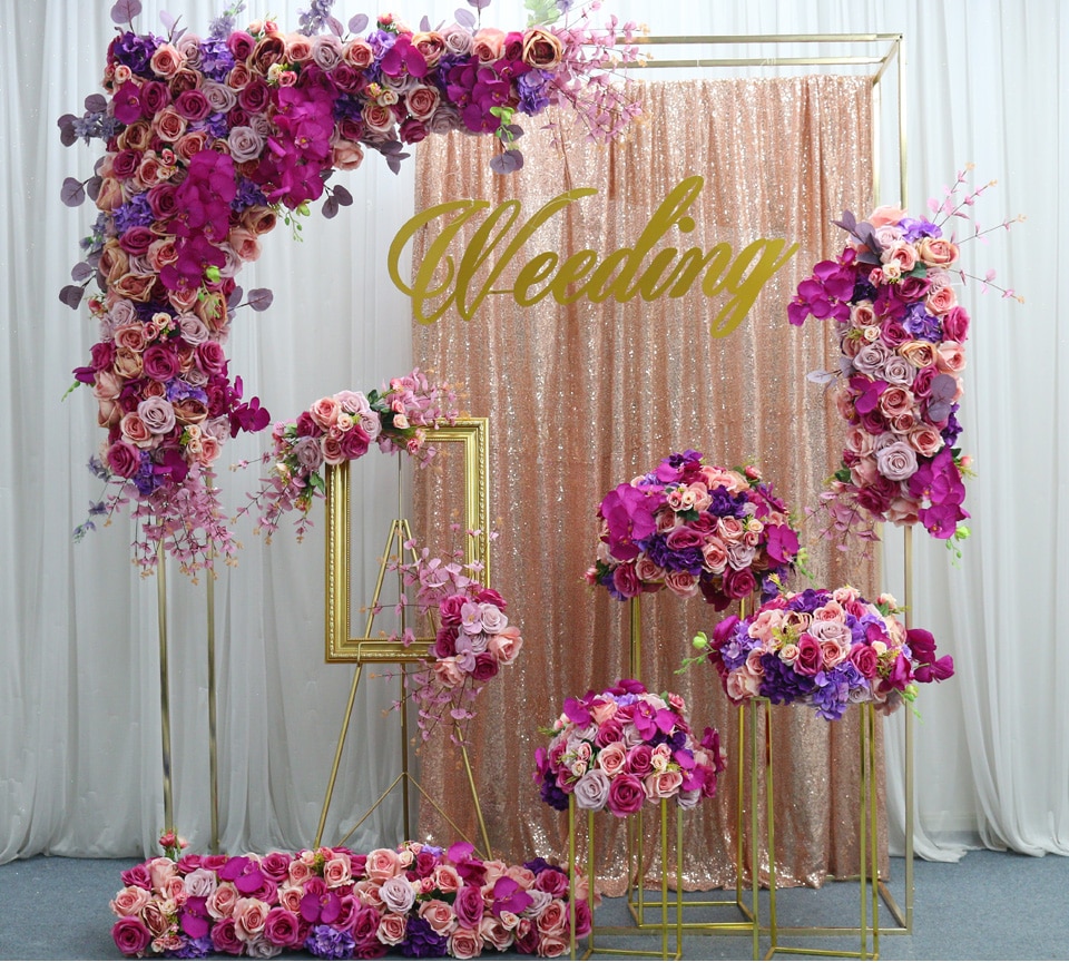 wedding stage decoration with artificial flowers10
