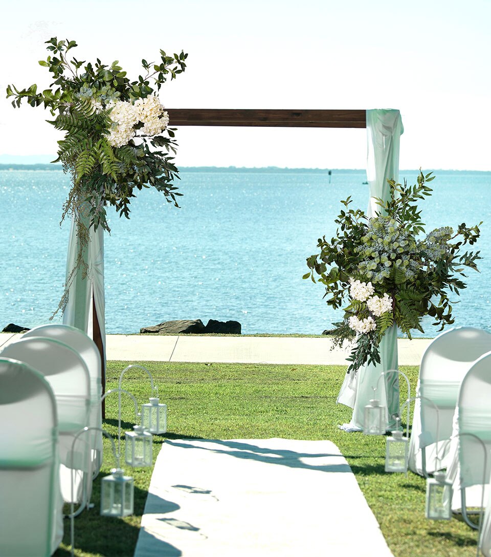 Choosing the right location for a grounded wedding arch