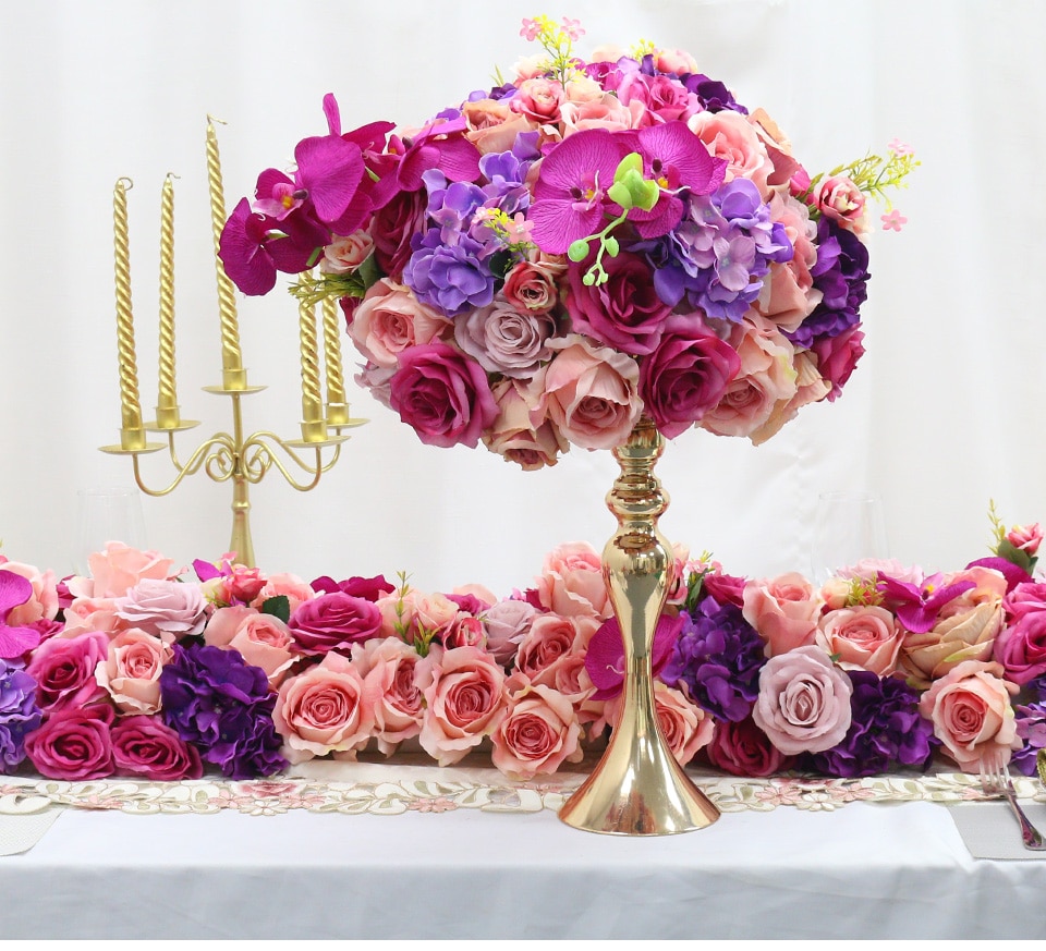 wedding stage decoration with artificial flowers9