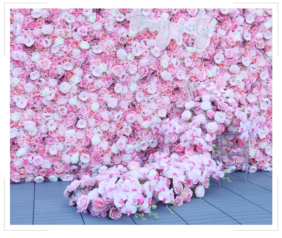 Tips for installing and securing a wedding flower wall.